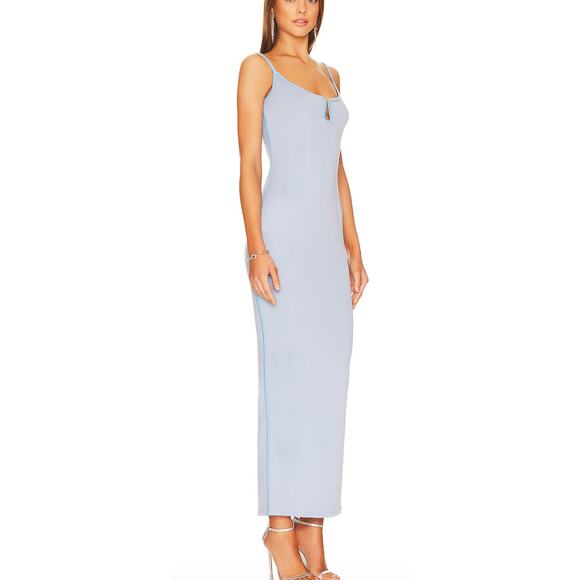 Superdown Baby Blue Sporty Maxi Dress XS Tank Bodycon Bloquette Ruby $88 NEW - Picture 2 of 8